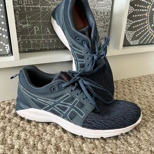 ASICS, women’s blue running shoes, size 9